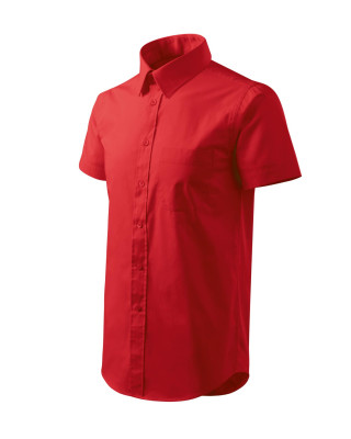 CHIC 207 MALFINI ADLER Koszula męska, krótki rękaw. 100% Bawełna czerwony