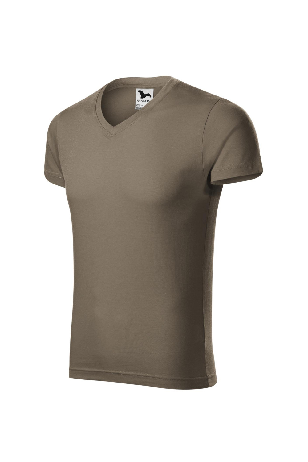 Koszulka męska 100% bawełna t-shirt SLIM FIT V-NECK 146 kolor army