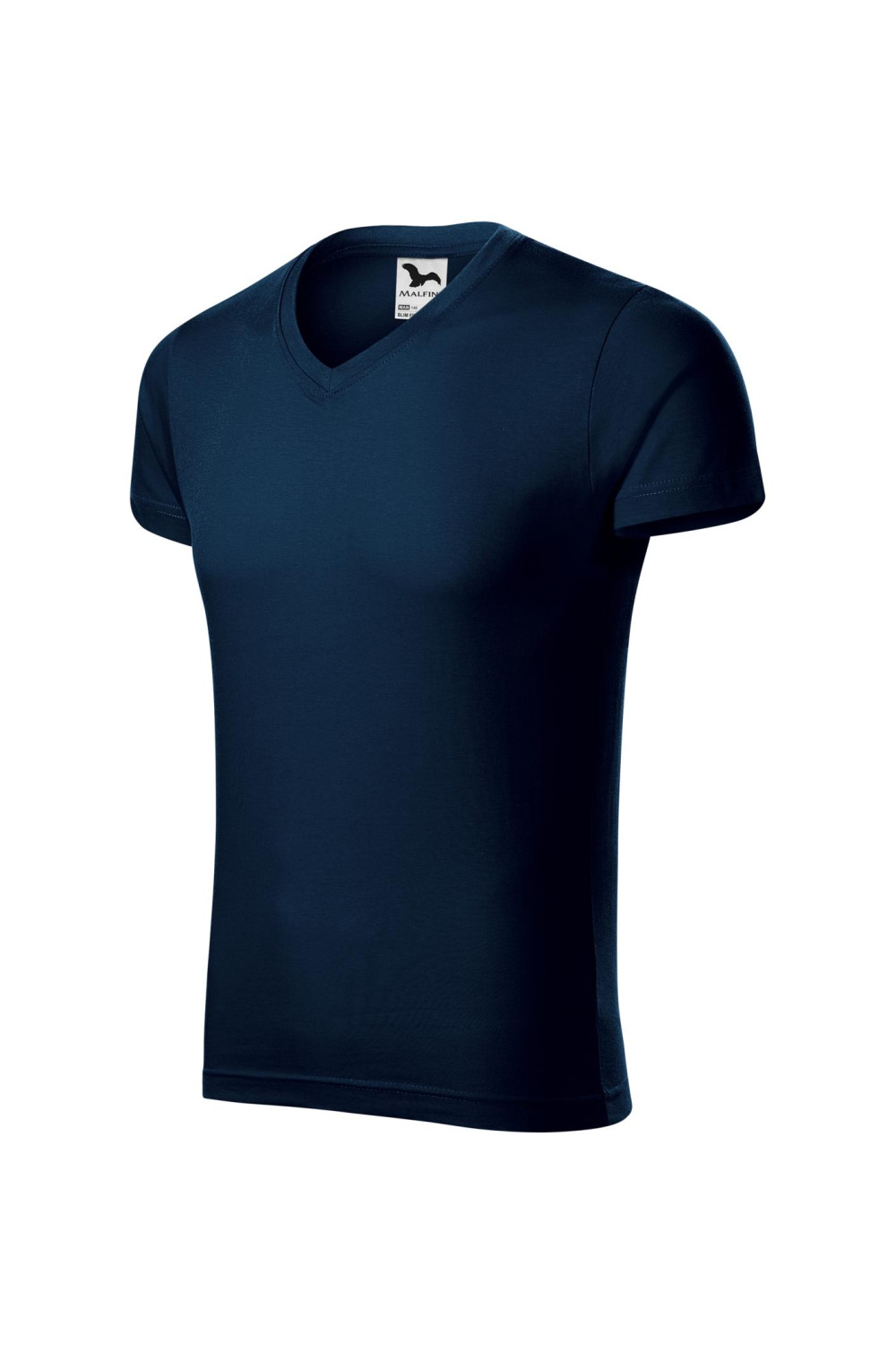 Koszulka męska 100% bawełna t-shirt SLIM FIT V-NECK 146 kolor granatowy