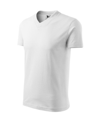 V-NECK 102 MALFINI Koszulka unisex 100% bawełna t-shirt biały