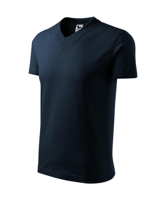 V-NECK 102 MALFINI Koszulka unisex 100% bawełna t-shirt granatowy