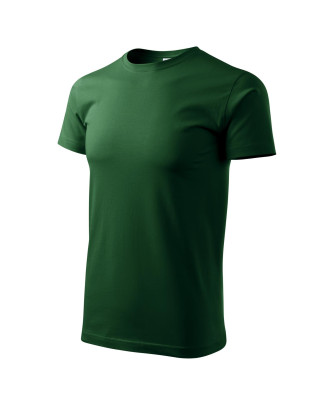 Koszulka męska 100% bawełna BASIC 129  kolor zieleń butelkowa