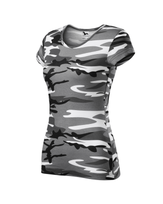 CAMO PURE C22 MALFINI Koszulka damska 100% bawełna t-shirt camouflage gray