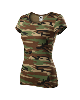 CAMO PURE C22 MALFINI Koszulka damska 100% bawełna t-shirt camouflage brown