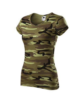 CAMO PURE C22 MALFINI Koszulka damska 100% bawełna t-shirt camouflage green