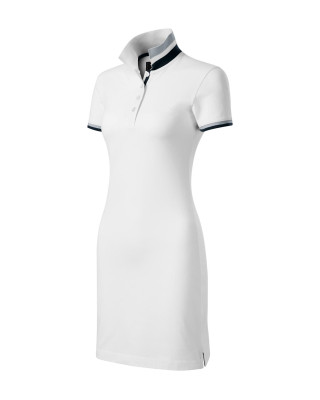 DRESS UP 271 MALFINI Sukienka damska z kołnierzykiem sportowa bawełna 100% biały