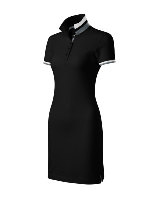 DRESS UP 271 MALFINI Sukienka damska z kołnierzykiem sportowa bawełna 100% czarny