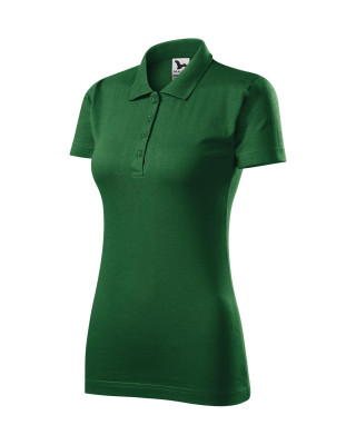 SINGLE J. 223 MALFINI ADLER Koszulka polo damska klasyczna 100% bawełna zieleń butelkowa
