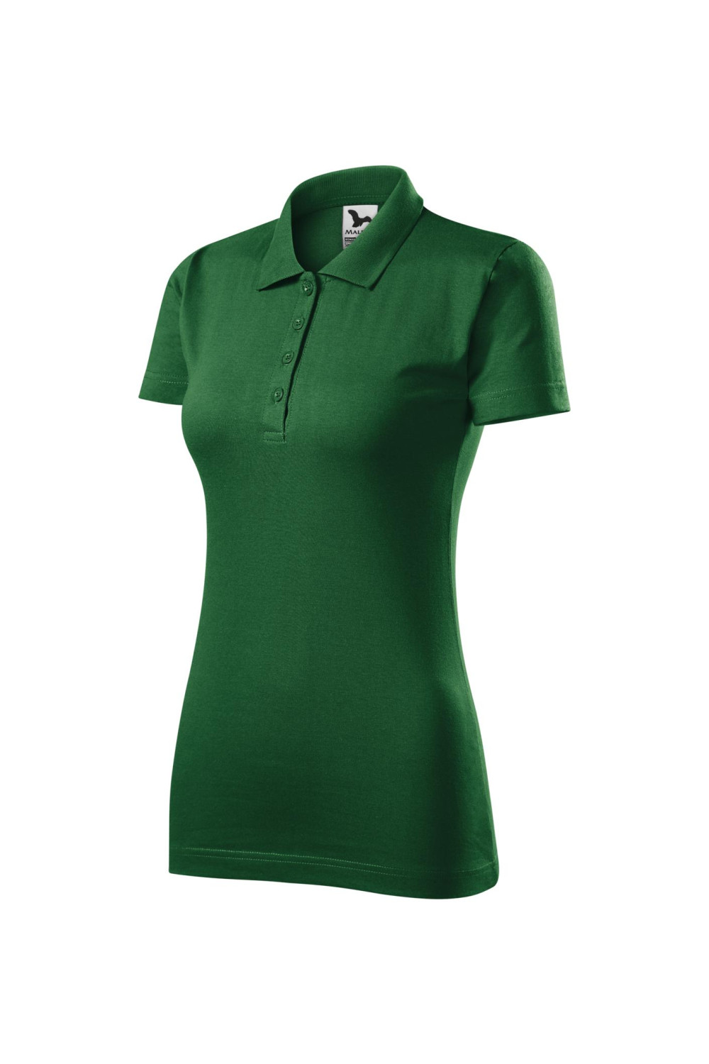 SINGLE J. 223 MALFINI ADLER Koszulka polo damska klasyczna 100% bawełna zieleń butelkowa