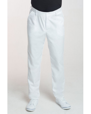 M-140X Elastyczne spodnie medyczne męskie białe Odzież męska