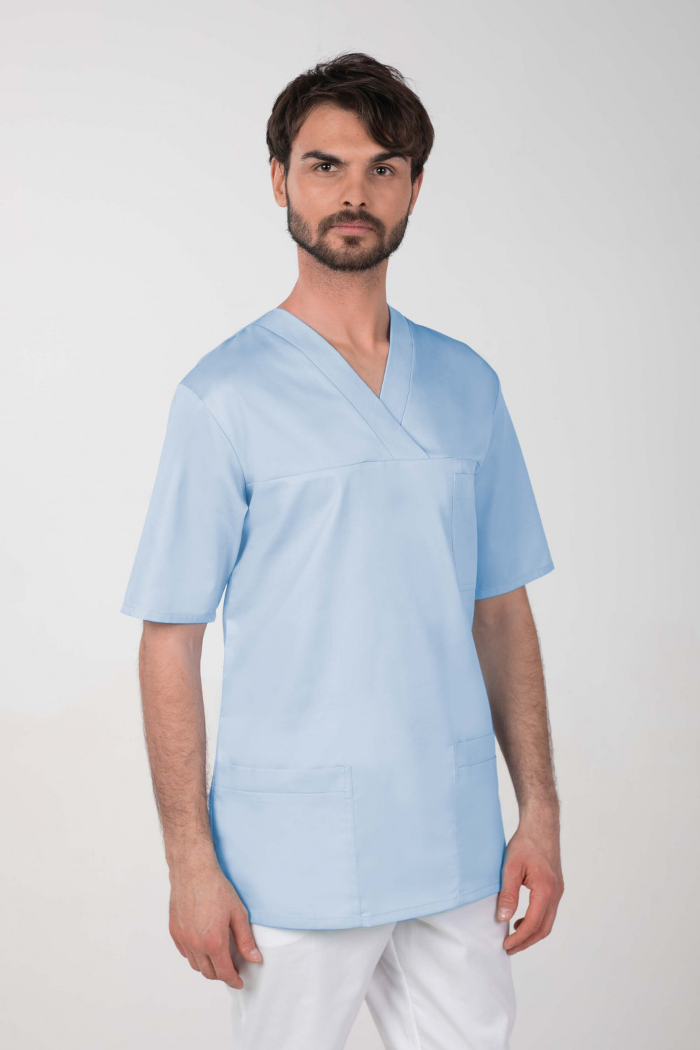 M-074CX Elastyczna bluza medyczna męska chirurgiczna błękit
