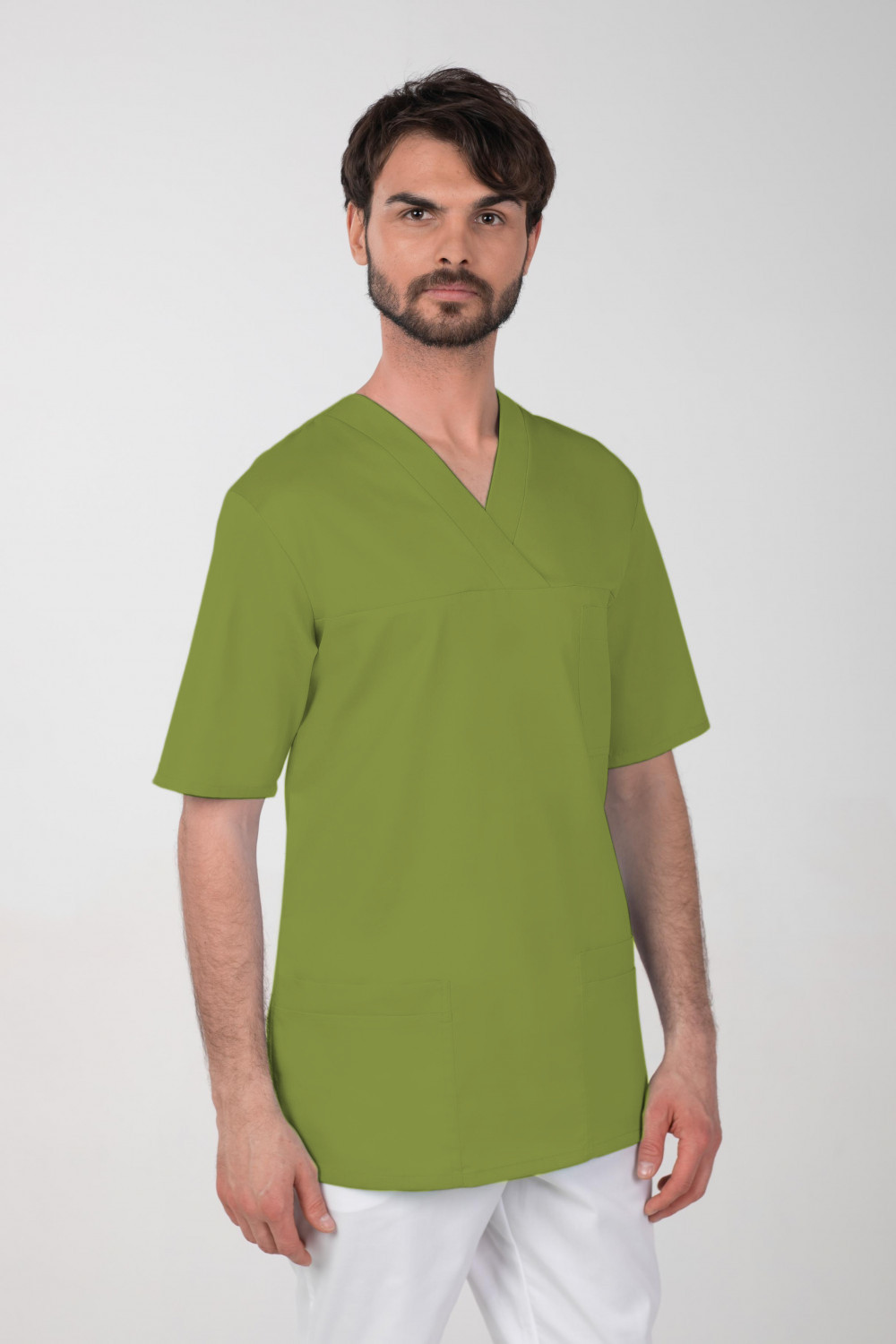 M-074CX Elastyczna bluza medyczna męska chirurgiczna khaki