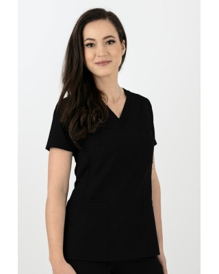 M-390XC Elastyczny scrubs bluza medyczna damska czarny