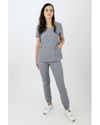 M-390XP Elastyczny scrubs bluza medyczna damska popiel