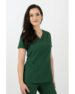 M-390XP Elastyczny scrubs bluza medyczna damska zieleń butelkowa