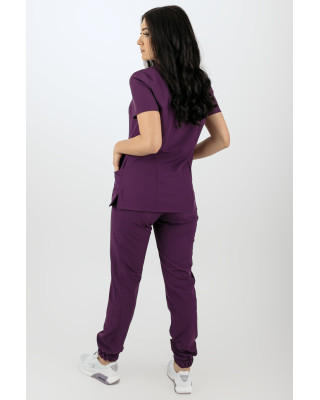 M-330XP Bluza medyczna damska elastyczna. Modny scrubs, lekki fartuch fioletowy