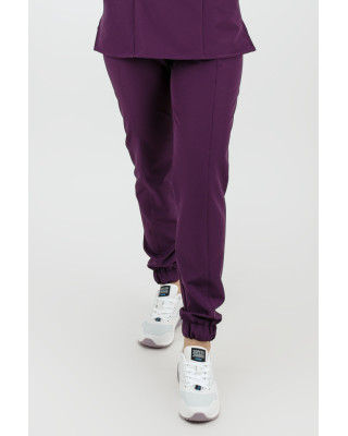 M-200XPG Elastyczne spodnie joggery medyczne damskie scrubsy fioletowy