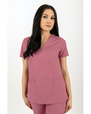 M-390XP Elastyczny scrubs bluza medyczna damska różany
