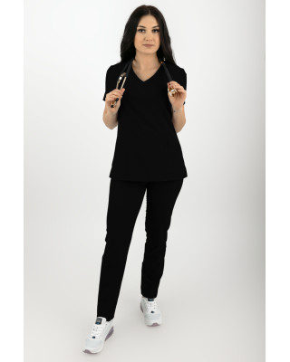 Elastyczna bluza medyczna damska / scrubs M-330XC czarny