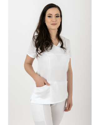 Elastyczna bluza medyczna damska / scrubs M-330XC biały