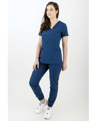 M-390XC Elastyczny scrubs bluza medyczna damska ciemnoniebieski