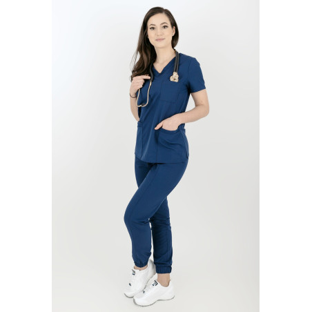 M-390XC Elastyczny scrubs bluza medyczna damska ciemnoniebieski
