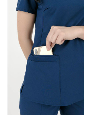 M-390XC Elastyczny scrubs bluza medyczna damska ciemnoniebieski