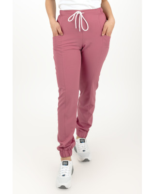 M-200XCG Elastyczne spodnie joggery medyczne damskie scrubsy różany