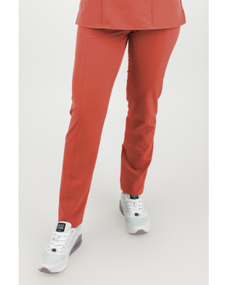 Elastyczne spodnie joggery medyczne damskie / scrubs M-200XC koral