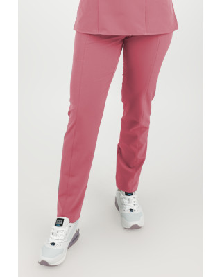 Elastyczne spodnie joggery medyczne damskie / scrubs M-200XC różany