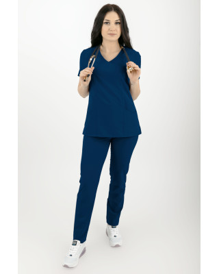 Elastyczne spodnie medyczne damskie / scrubs M-200XC ciemnoniebieski
