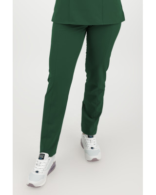 Elastyczne spodnie joggery medyczne damskie / scrubs M-200XC zieleń butelkowa