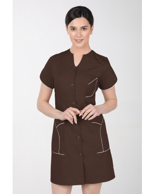 M-310C Fartuch damski medyczny kosmetyczny sukienka medyczna kolor czekolada
