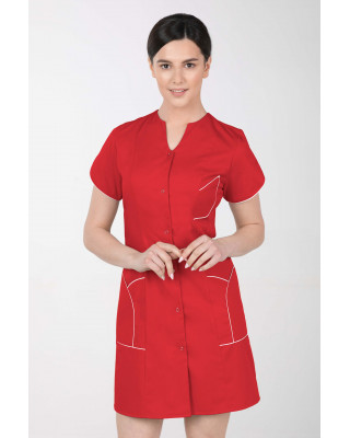 M-310C Fartuch damski medyczny kosmetyczny sukienka medyczna kolor czerwony