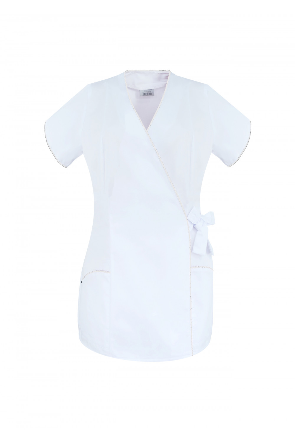 M-322 Żakiet damski wiązany medyczny kosmetyczny fryzjerski SPA uniform kolor biały