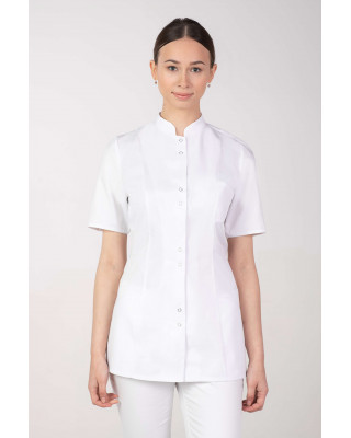 M-141S Żakiet damski medyczny fartuch lekarski uniform kosmetyczny biały
