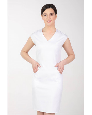 M-373X Elastyczna sukienka medyczna biały