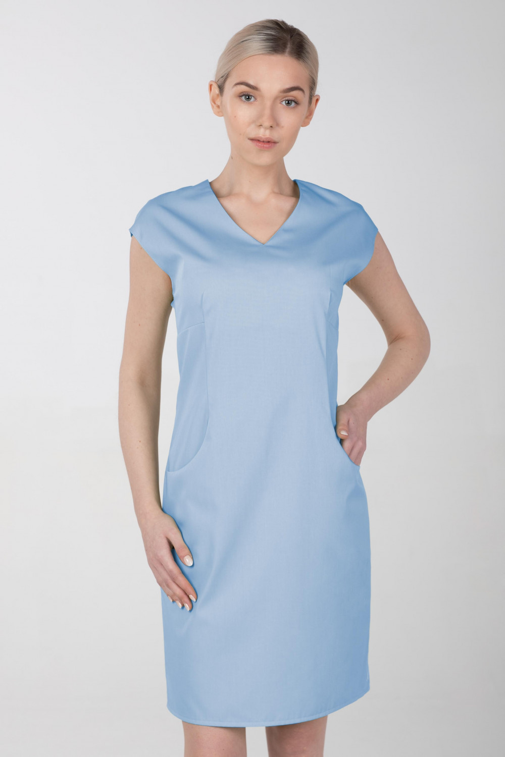 M-373X Elastyczna sukienka medyczna błękit