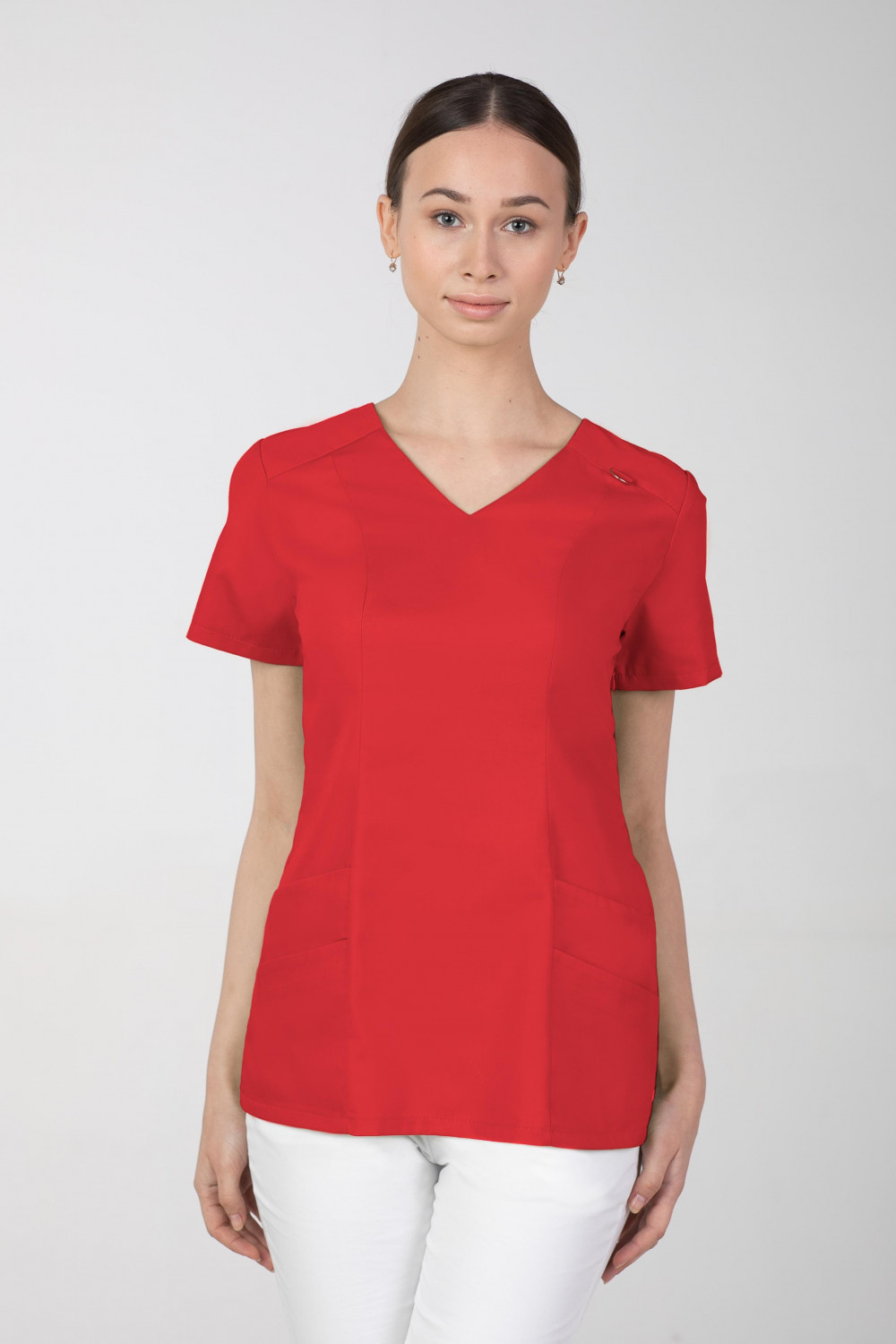 Bluza medyczna damska M-376A 26 kolorów. Czerwony