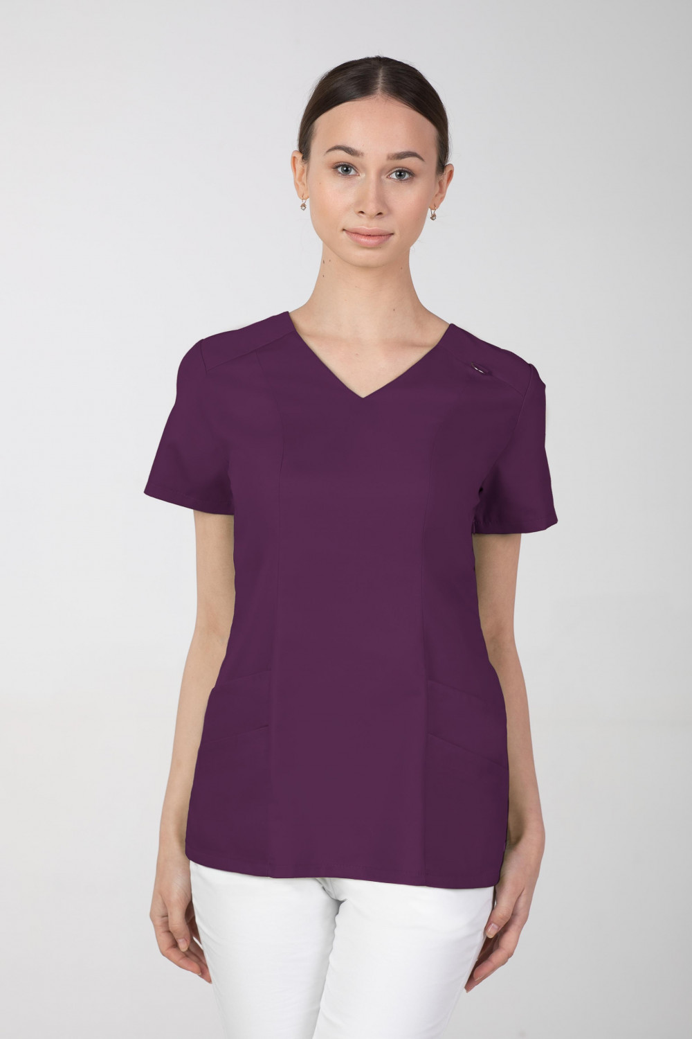 Bluza medyczna damska M-376A 26 kolorów. Śliwka