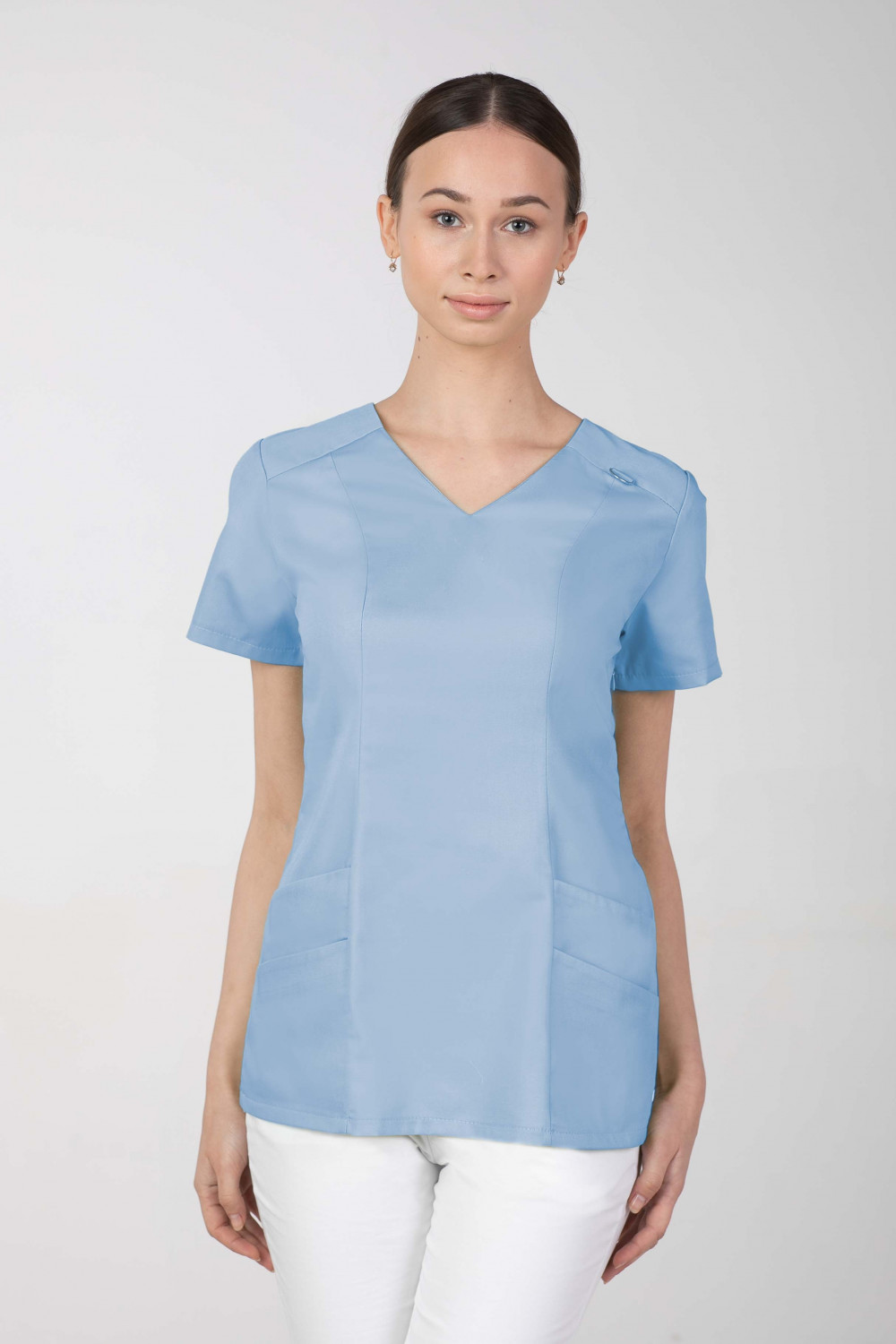 Bluza medyczna damska M-376A 26 kolorów. Błękitny