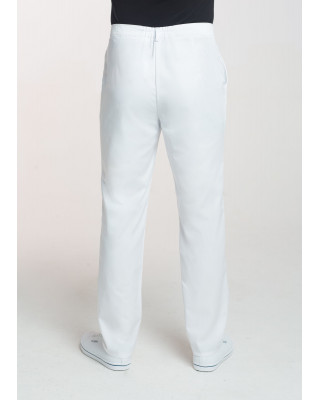 M-140X Elastyczne spodnie medyczne męskie białe Odzież męska