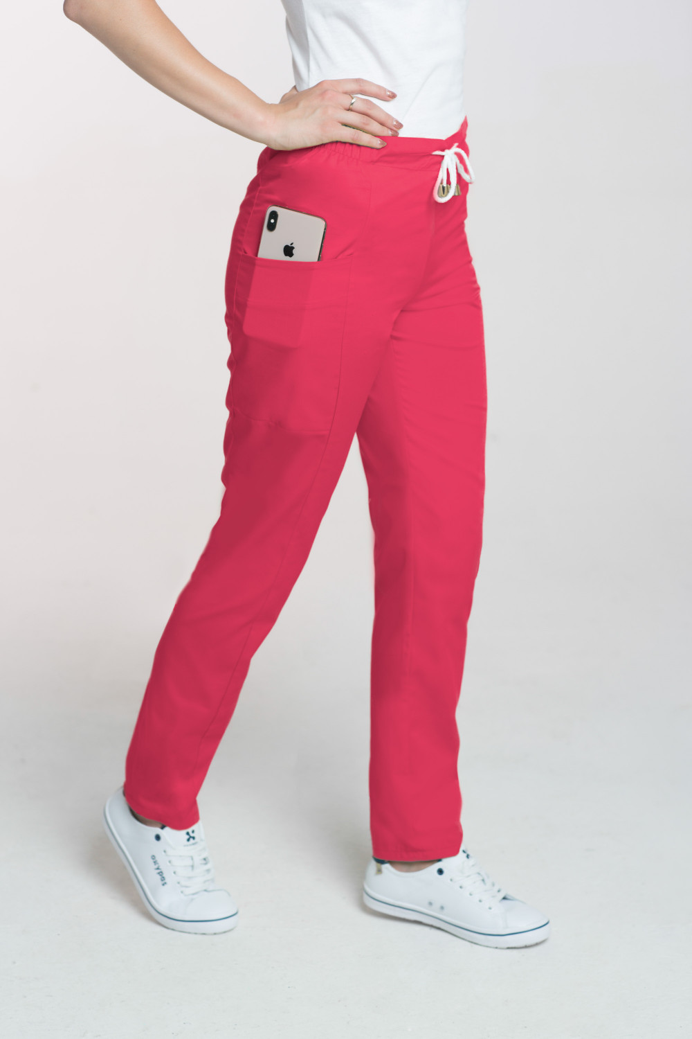Spodnie medyczne damskie M-200 - amarant