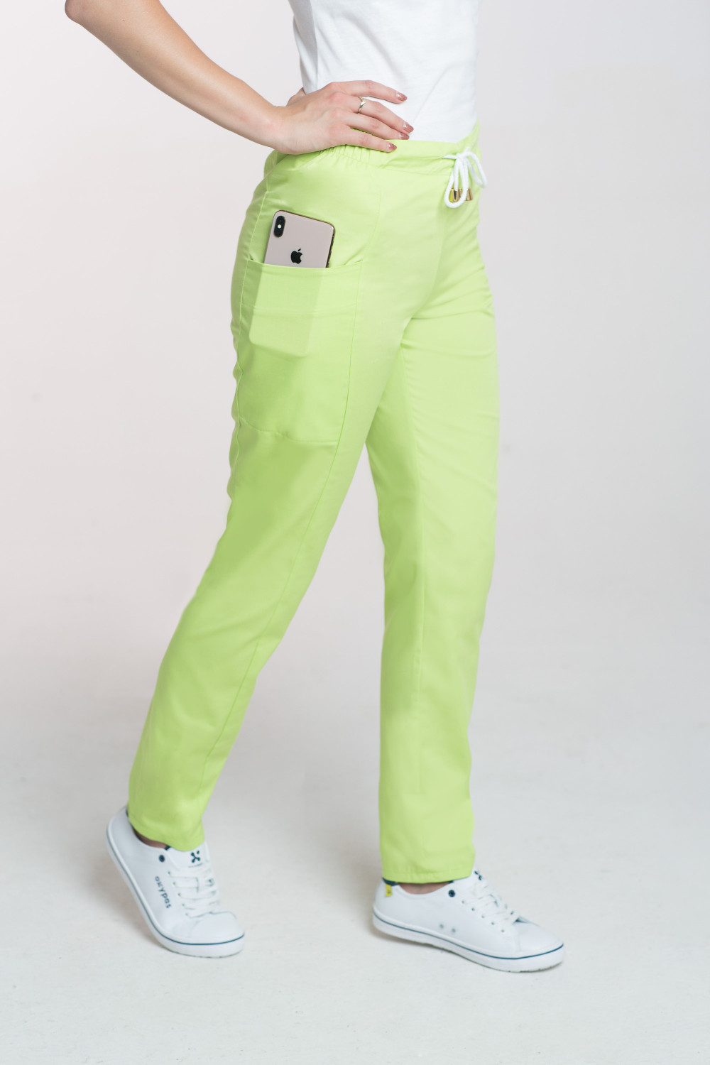 Spodnie medyczne damskie M-200 - limonka