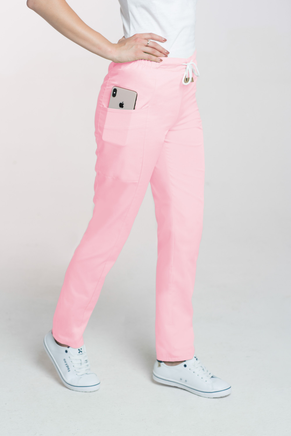Spodnie medyczne damskie M-200 - pudrowy róż