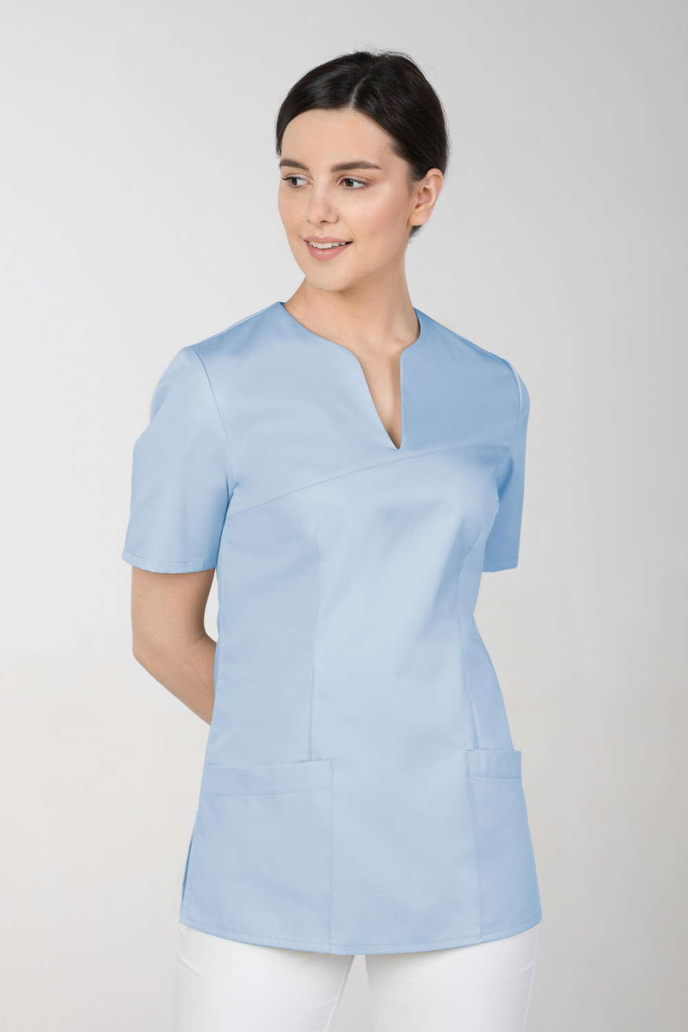 M-323 Bluza medyczna kosmetyczna damska fartuch kolor błękit