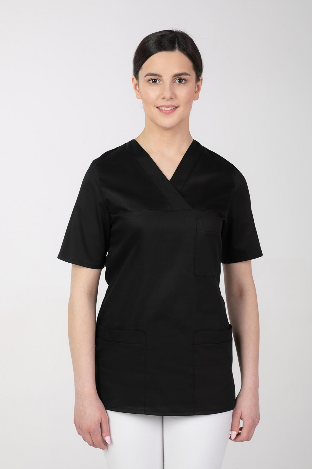 M-074 Bluza damska medyczna fartuch kosmetyczny kolor czarny