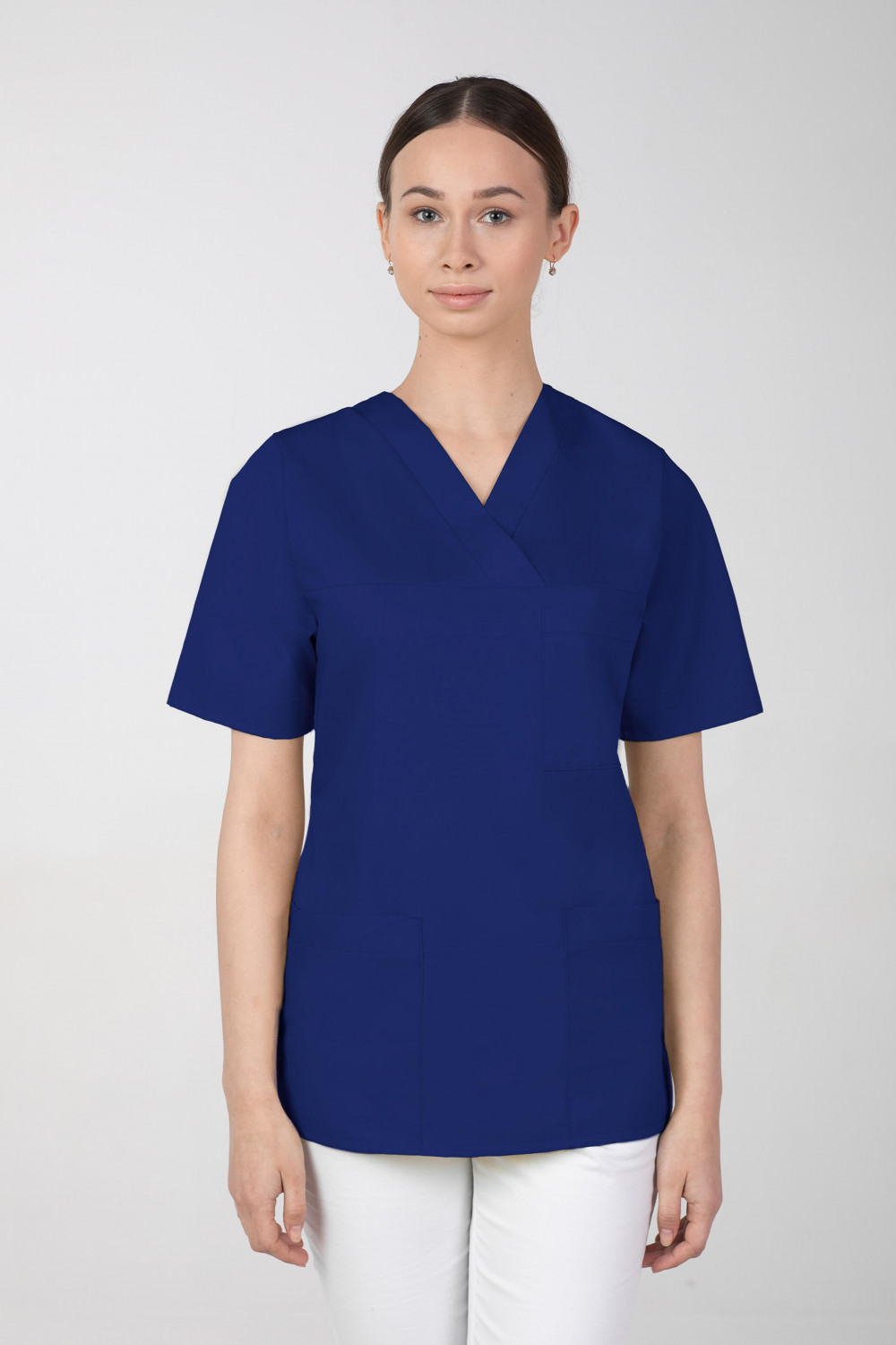 M-074 Bluza damska medyczna fartuch kosmetyczny  kolor szafir
