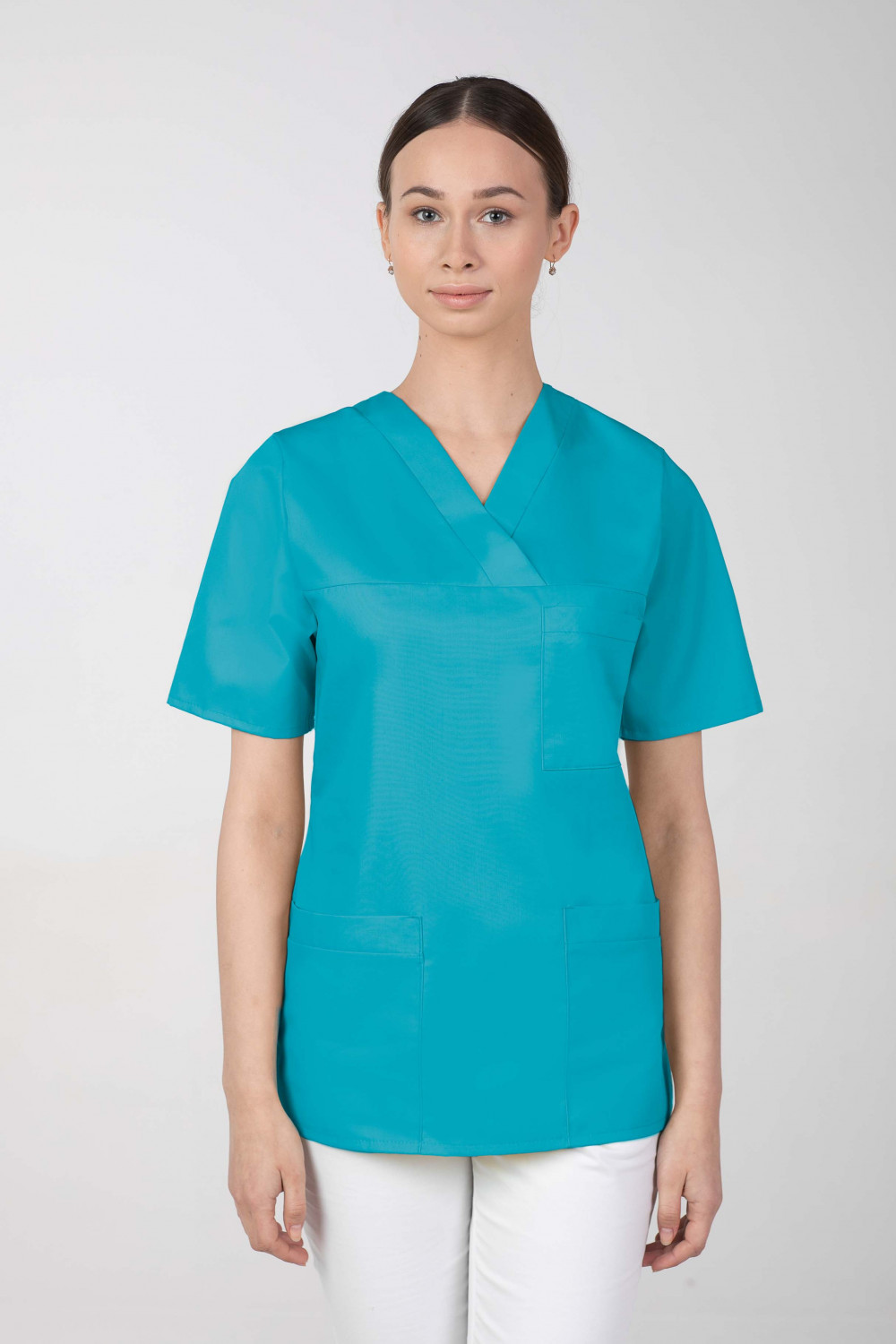 M-074 Bluza damska medyczna fartuch lekarski kolor turkus
