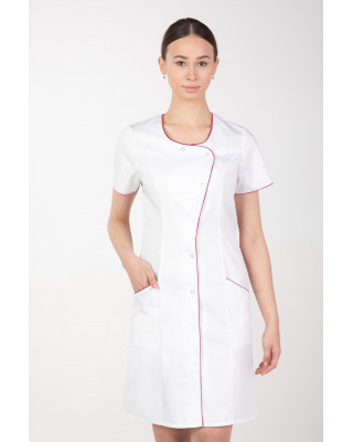 M-342 fartuch damski medyczny sukienka kosmetyczna kolor biały